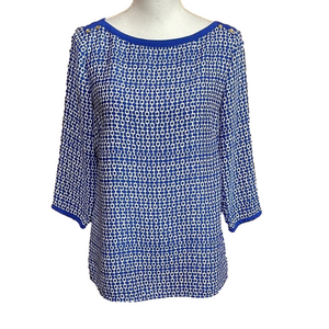Banana Republic Geometric Print Boatneck Top - EUC